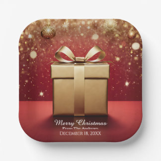Der echte Geschenk-Gold-Weihnachts-Papierteller Pappteller