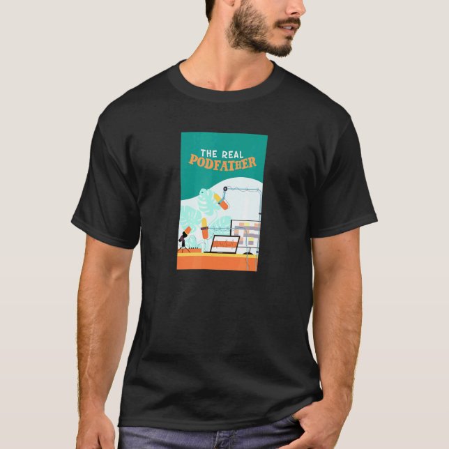 Der echte Podvater - Podcaster-Radio-Host-Podcast T-Shirt (Vorderseite)