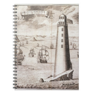 Der Eddystone Leuchtturm, graviert von Hendrick Notizblock
