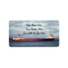 Der Edmund Fitzgerald am St. Clair River Adressaufkleber