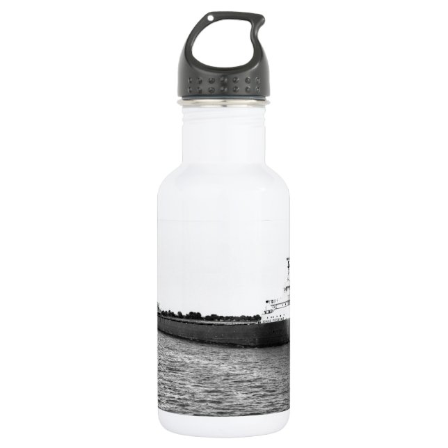 Der Edmund Fitzgerald auf dem Fluss St. Clair Edelstahlflasche (Vorderseite)