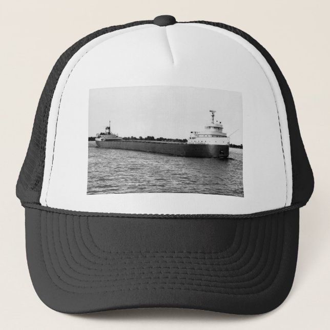 Der Edmund Fitzgerald auf dem Fluss St. Clair Truckerkappe (Vorderseite)