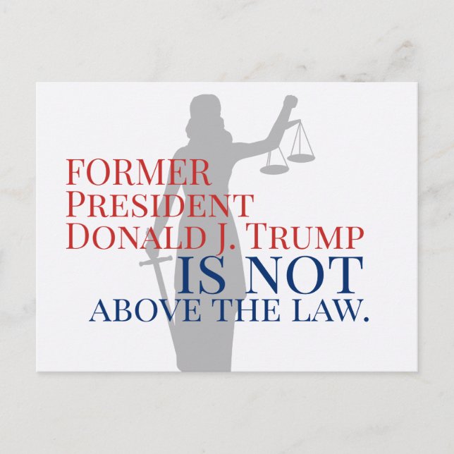 Der ehemalige Präsident Trump steht nicht über dem Postkarte (Vorderseite)