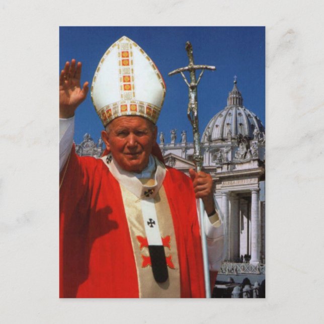 Der ehrwürdige Papst Johannes Paul II. Postkarte (Vorderseite)