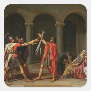 Der Eid Horatii, 1784 Quadratischer Aufkleber