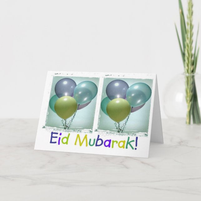 Der Eid Mubarak der bunte Kinder Karte (Vorderseite)