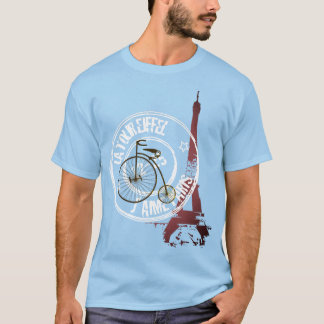 Der Eiffel-Turm und das Vintage Fahrrad T-Shirt
