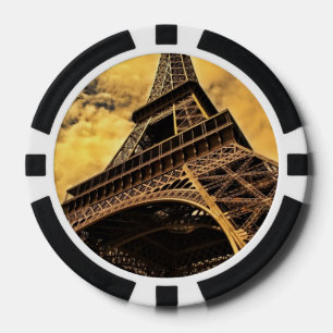 Der Eiffelturm in Paris Frankreich Pokerchips