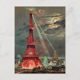 Der Eiffelturm in Rot Postkarte