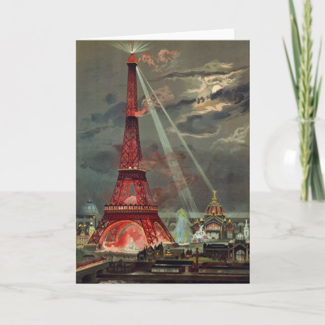 Der Eiffelturm mit roter Note Karte (Vorderseite)