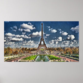 Der Eiffelturm Paris Frankreich Poster