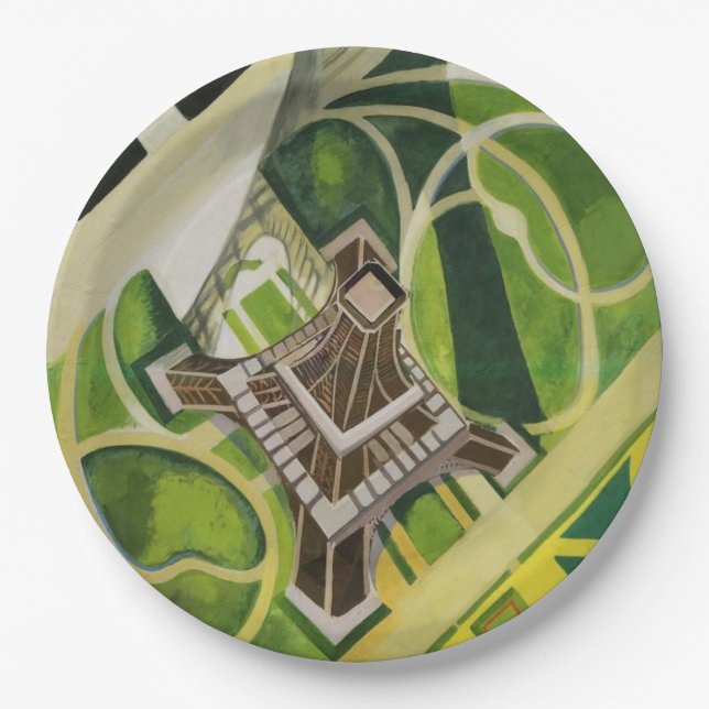 Der Eiffelturm (von Robert Delaunay) Pappteller (Vorderseite)