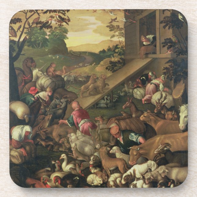 Der Eingang der Tiere in die Arche Untersetzer (Vorderseite)
