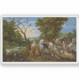 Der Eingang der Tiere in Noahs Arche Aufkleber