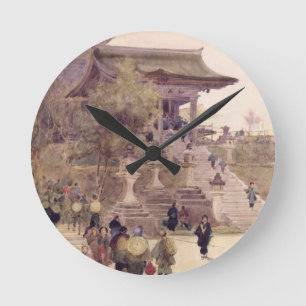 Der Eingang zum Tempel von Kiyomizu-Dera, Kyoto Runde Wanduhr