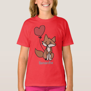 Der einsame Fuchs und der Herzballon   Liebe T-Shirt
