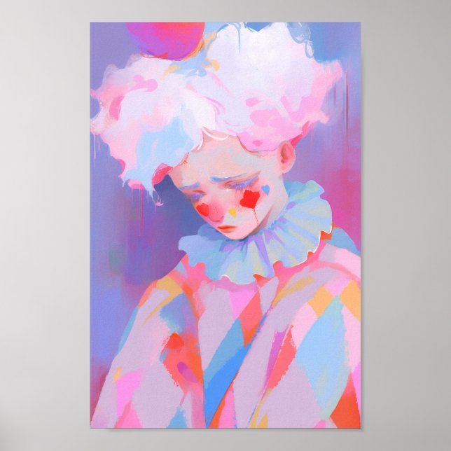 Der einsame rosa Clown Poster (Vorne)