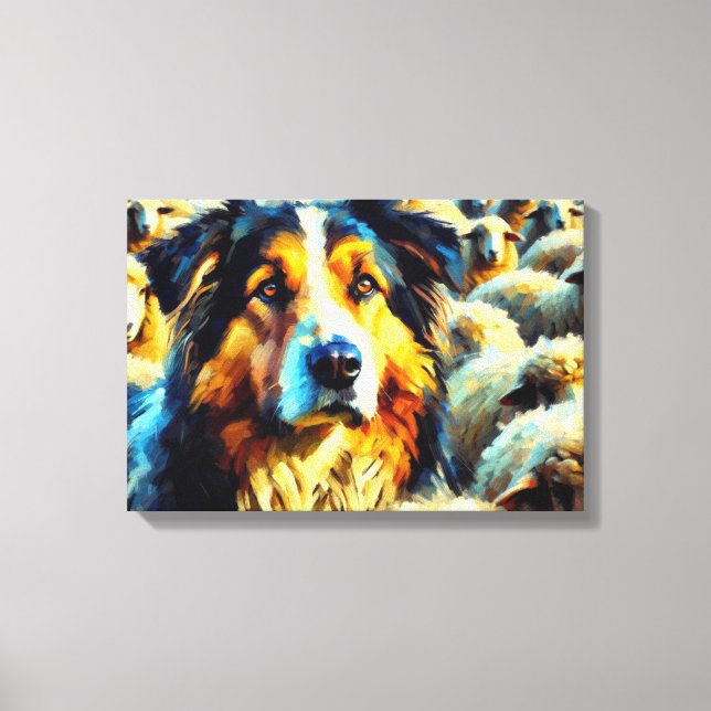 Der einsame Schäferhund für Zuhause Leinwanddruck (Vorderseite)