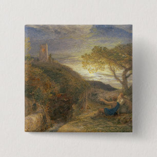 Der einsame Turm, 1868 (w/c u. gummieren Button