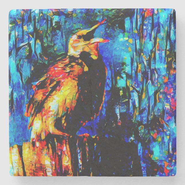 Der einsame Vogel 2 Steinuntersetzer (Vorderseite)