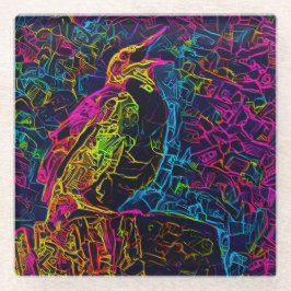 Der einsame Vogel 3 Glasuntersetzer