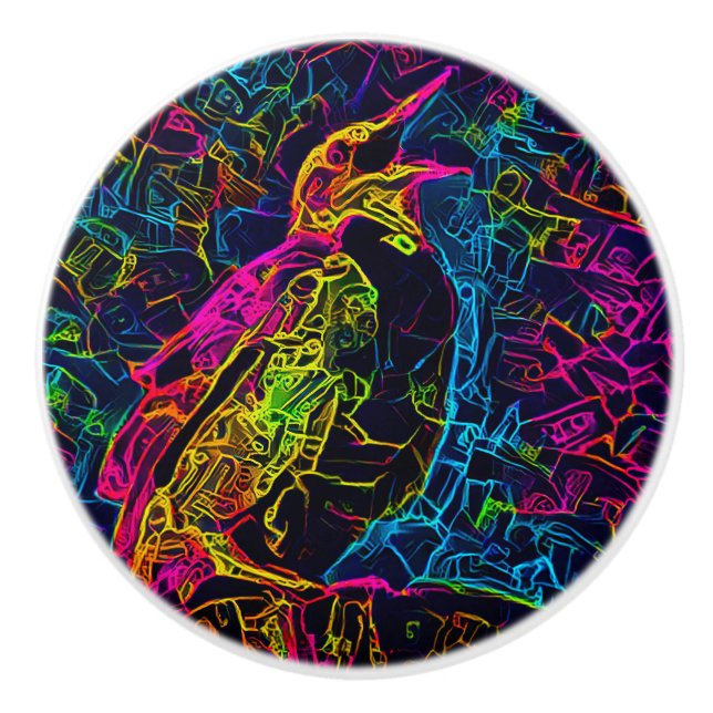 Der einsame Vogel 3 Keramikknauf (Vorderseite)