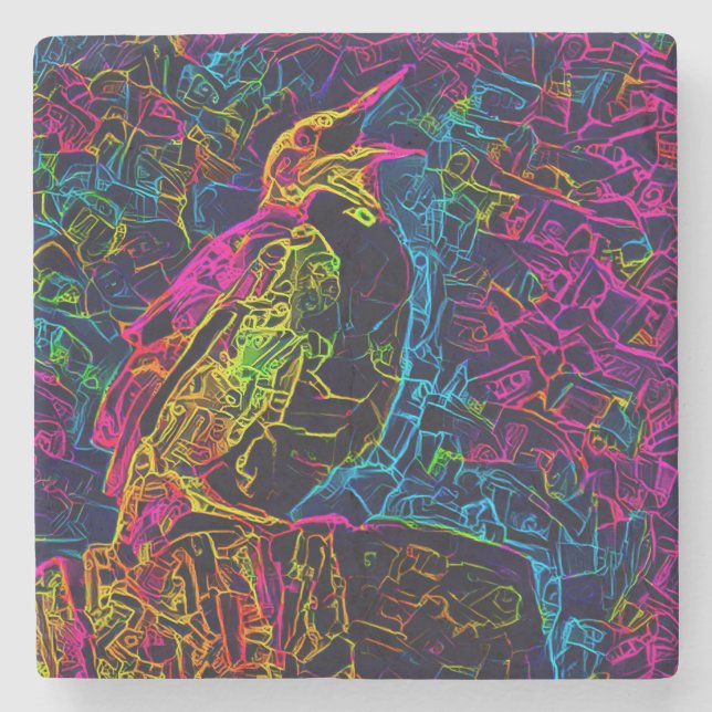 Der einsame Vogel 3 Steinuntersetzer (Vorderseite)