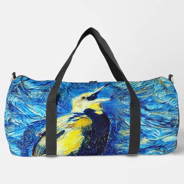 Der einsame Vogel-VanGogh-Stil Duffle Bag (Vorderseite)