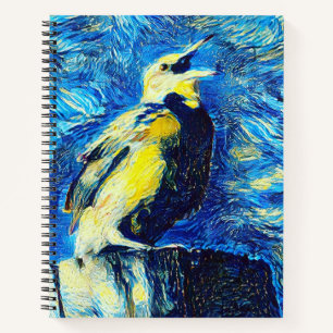 Der einsame Vogel-VanGogh-Stil Notizbuch