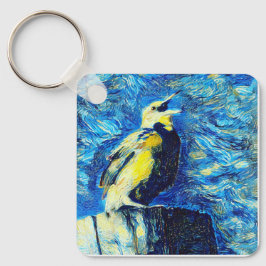 Der einsame Vogel-VanGogh-Stil Schlüsselanhänger