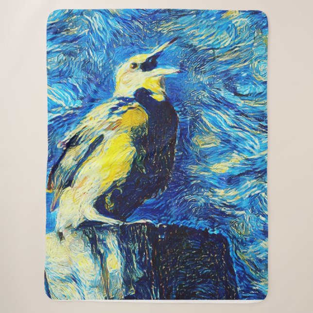 Der einsame Vogel-VanGogh-Stil Sherpadecke (Vorderseite)