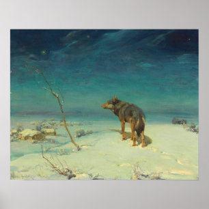 Der einsame Wolf von Alfred Von Wierusz-Kowalski Poster