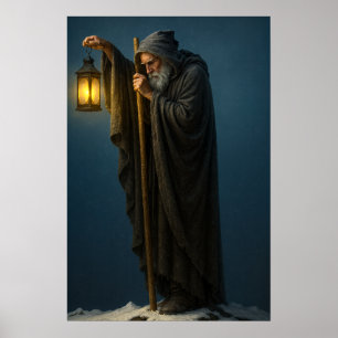 Der Einsiedler mit Laterne Poster