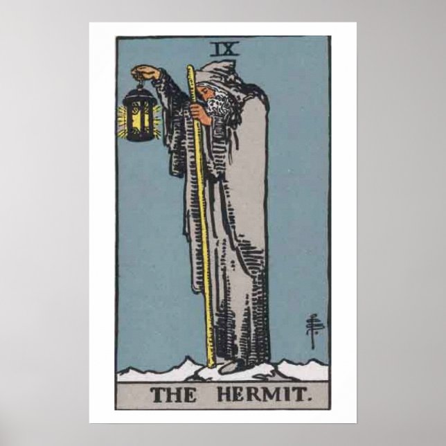 Der Einsiedler Tarot-Kartenposter Poster (Vorne)