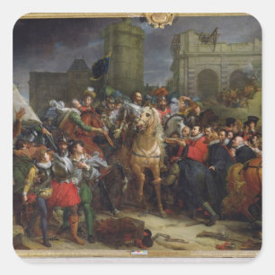 Der Eintritt Henri IV in Paris Quadratischer Aufkleber