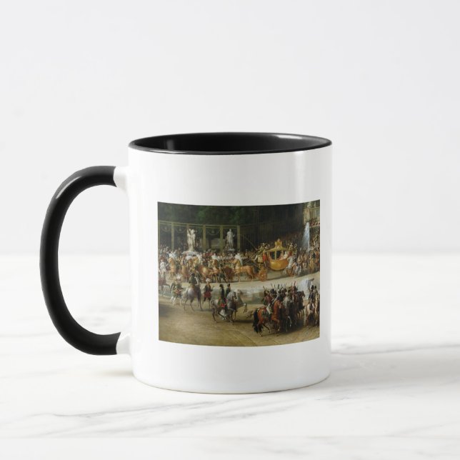 Der Eintritt von Napoleon und von Marie-Louise Tasse (Links)