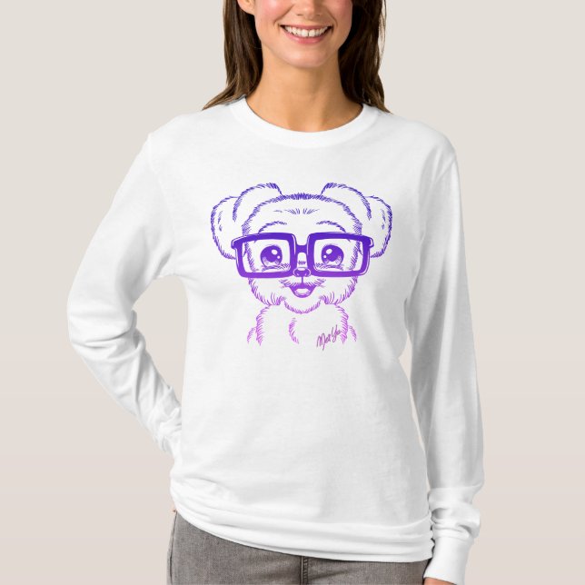 Der einzigartige der Flowy Hand gezeichneten Nerdy T-Shirt (Vorderseite)
