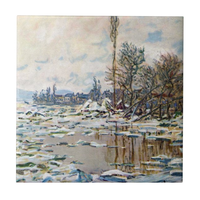 Der Eisbruch von Claude Monet Fliese (Vorderseite)