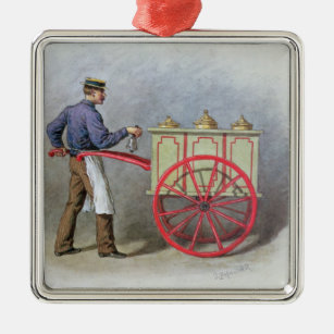 Der Eiscreme-Verkäufer, 1895 Ornament Aus Metall