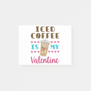 Der Eiskaffee ist mein Valentinstag Post-it Klebezettel