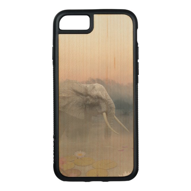 Der Elefant Carved Wood iPhone Hülle (Rückseite)