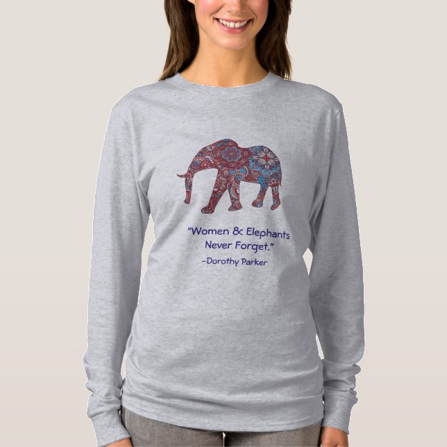 Der Elefant-langes Hülsen-Shirt der Frauen T-Shirt (Vorderseite)