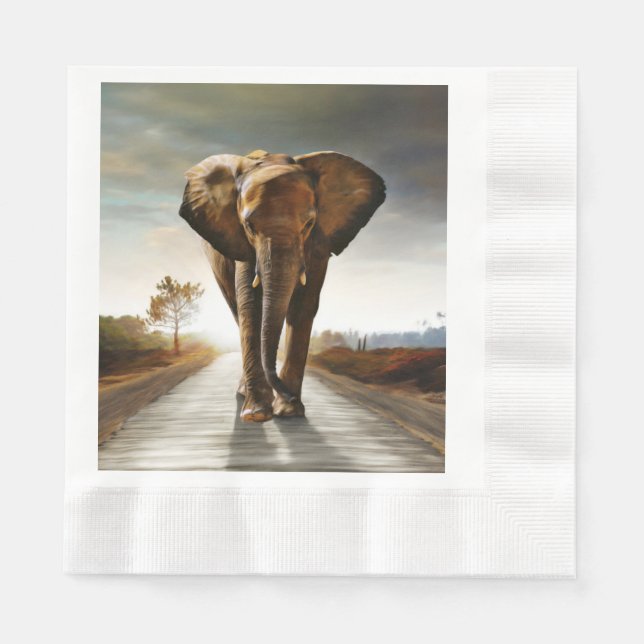 Der Elefant Serviette (Vorderseite)