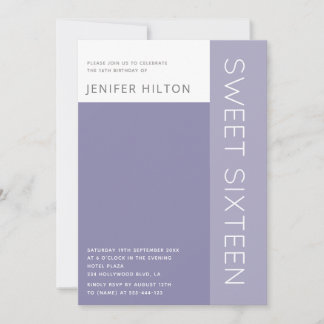 Der elegante Farbblock 16 . Geburtstag Einladung