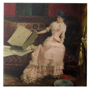 Der elegante Kenner, 1883 (Öl auf Leinwand) Fliese