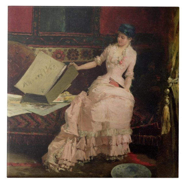 Der elegante Kenner, 1883 (Öl auf Leinwand) Fliese (Vorderseite)