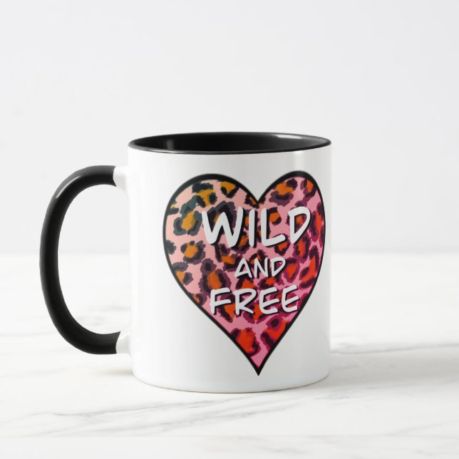 Der elegante rosa Leopardengeflecht Tasse (Links)