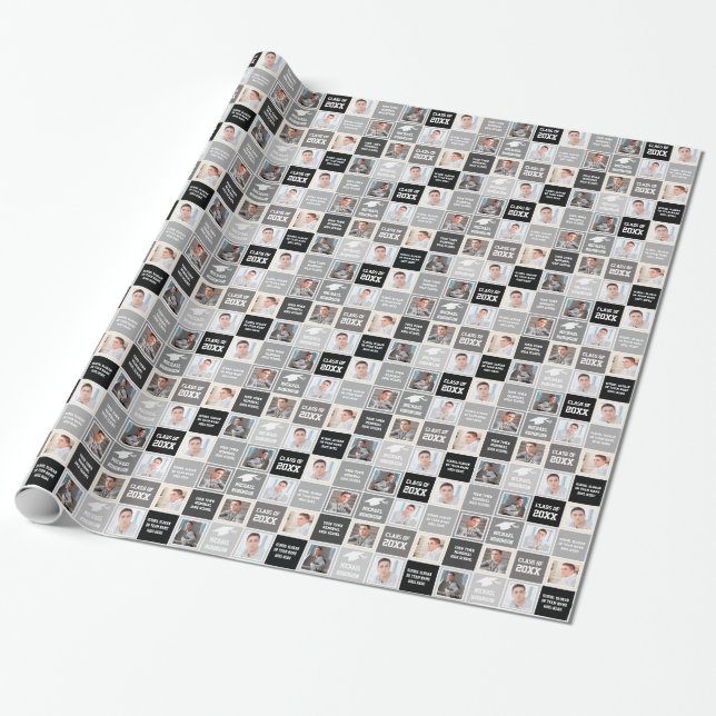 Der elegante schwarze und graue Abschluss des Geschenkpapier (Ungerollt)