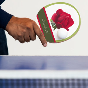 Der elegante Spieler: Roter Rosenmalerei Tischtennis Schläger