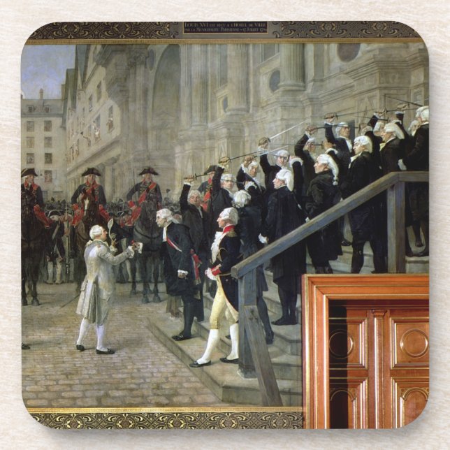 Der Empfang von Louis XVI im Hotel de Ville b Untersetzer (Vorderseite)